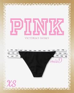 新品VICTORIA'S SECRET PINKロゴストラップTバックショーツ黒のサムネイル
