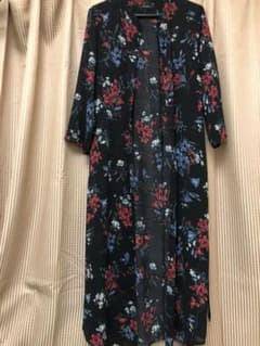JEANASIS 花柄ガウン ワンピース 黒のサムネイル