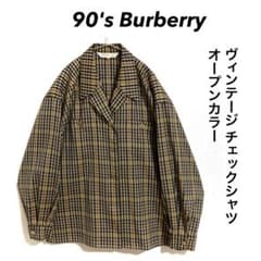 90s Burberry チェックシャツ オープンカラーシャツ ヴィンテージ