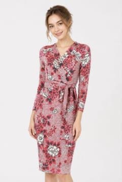 Kayme ケイミー　Peony Grey ラッピングワンピース　ドレス　和柄のサムネイル