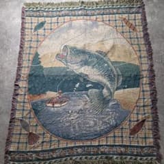 雰囲気系ブラックバスヴィンテージラグマットフィッシング釣りインテリアタペストリー 雰囲気系ブラックバスヴィンテージラグマットフィッシング釣り