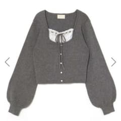 BUBBLES layered ribbon tops グレーのサムネイル