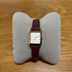 【電池切れ/動作未確認】 アニエスベー スクエア レディース 腕時計 ボルドーのサムネイル