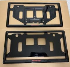 HONDA 純正 ナンバーフレーム 前後セット　ブラックのサムネイル