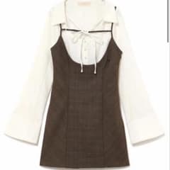 andmary betty layered check dress brown - メルカリ