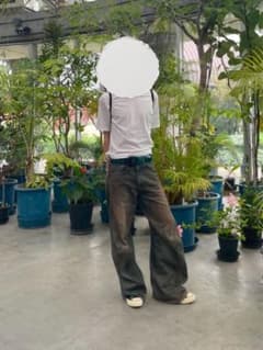 【NVRFRGT】3D Twisted Wide Leg Jeansのサムネイル