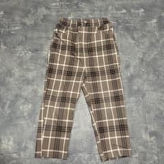 チェック柄 リボンポケット パンツ ブラウンのサムネイル