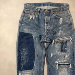 ビンテージ usa製 リーバイス501 グランジデニム ダメージジーンズ w34