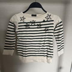 USED go2hollywood 長袖カットソー 星刺繍 シルク混　ボーダーのサムネイル