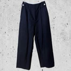 25SS極美品】ENFOLD トレンチトラウザー ワイドパンツ 36 濃紺 - メルカリ