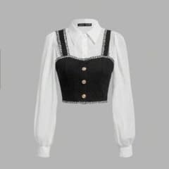 SHEIN ブラック クロップドビスチェ Ｓのサムネイル