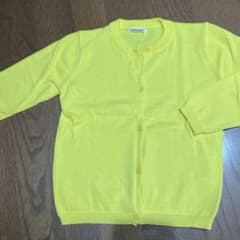 キッズ カーディガン イエロー 無地のサムネイル