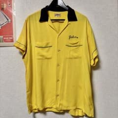 60s 極上 ボーリングシャツ イエロー hilton USA製 16 1/2 - メルカリ