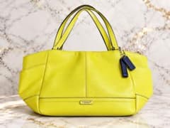 COACH コーチ パーカー レザーキャリーオール F23284 ライトグリーンのサムネイル