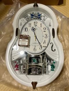 【未使用美品】パルミューズコンチェルN ホワイト シチズン電波掛け時計 メロディ 未使用美品】パルミューズコンチェルN ホワイト シチズン電波掛け時計