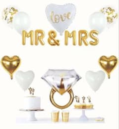 MR & MRS ダイヤモンドリング バルーンセット ウェディングのサムネイル