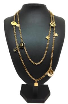 フェンディ ネックレス Fロゴ ロングチェーン ゴールド 中古品 (33046) フェンディ ネックレス Fロゴ ロングチェーン ゴールド 中古品 (33046