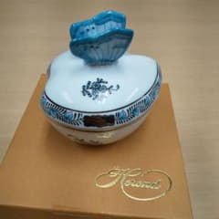 Herend ヘレンドボンボニエール ボンボン入れ 蝶 水色 シルバー - メルカリ