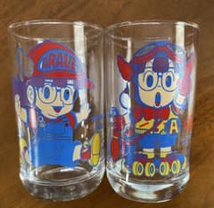 レトロ　昭和　撮影小物 アラレちゃん ガラスコップ 2個セットのサムネイル