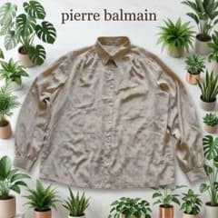 pierre balmain ピエールバルマン モノグラム総柄 サテンブラウス