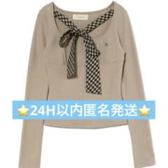 新品未開封】andmary Ami ribbon check tops - メルカリ