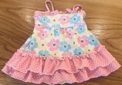 ベビー水着 女の子 花柄 フリル ピンクのサムネイル