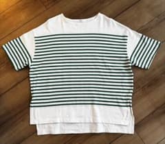 ストライプ 半袖Tシャツ ホワイト/グリーンのサムネイル
