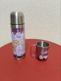 子ども用水筒とカップセット ピンク系のサムネイル