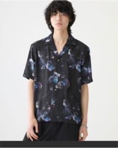 STUDIOU オープンカラーダークフラワーアロハシャツ 開襟シャツのサムネイル