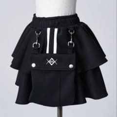 【美品】レフレムREFLEM ポーチ付き　フリルミニスカート　ジャージ素材 ✨美品✨レフレムREFLEM ポーチ付き フリルミニスカート ジャージ素材