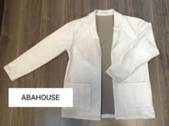 値下げしました【ABAHOUSE】シルキー ネオスエード ボタンレスカーディガンのサムネイル