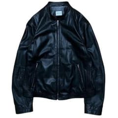 美品ARMANI COLLEZIONI シングルライダースジャケット ラムレザー