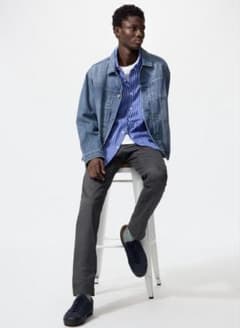 UNIQLO スリムフィットチノ 灰茶 2本セット W 91cmのサムネイル