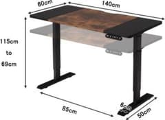 電動昇降デスク 天板140cm×60cm 高さ69cm〜115cm - メルカリ