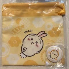 ちいかわ くら寿司 コラボ 巾着 缶バッジ うさぎセットのサムネイル