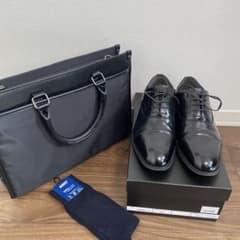 値下げ！！【新品未使用】就活・営業/ビジネス3点セット（シューズ・バッグ・靴下）のサムネイル