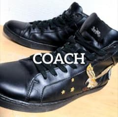 cr24 COACH ハイカットスニーカー 黒 鷲×ドクロ×星 26cm - メルカリ
