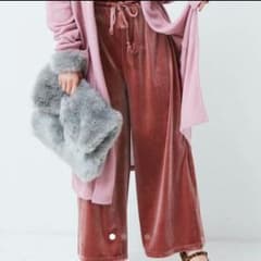 ベロアパンツ ピンク ワイドのサムネイル