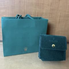①ROLEX ロレックス スエード調 紙袋セット サービスポーチ 時計ケース 
