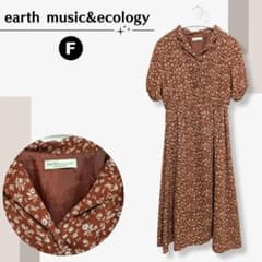 アースミュージック&エコロジー ジョーゼット花柄開襟ワンピース F ボルドーのサムネイル