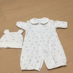 スノー柄 ロンパース  50-60 帽子付きのサムネイル
