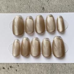 【 no.220 】うるうるマグネット ちゅるん ミラーフレンチ クリアフレンチのサムネイル