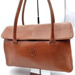TRUSSARDI トラサルディ レザー ハンドバッグ ブラウン シボ革のサムネイル