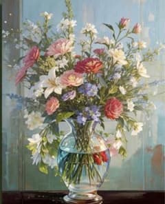 ダイヤモンドビーズアート　花　花瓶のサムネイル