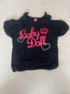 BABY DOLL 黒オフショルダー Tシャツ 140cmのサムネイル