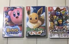 Switchソフト　let's goイーブイ　星のカービィ　ゼルダ無双のサムネイル