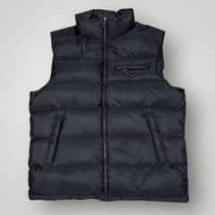 2XL・極美品 PRADA プラダ 三角ロゴ 肉厚 ダウンベスト ブラック