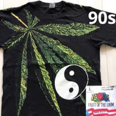 551 マリファナ ガンジャ 1993年製ヴィンテージ Tシャツ 大麻 総柄 