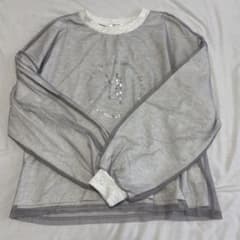 箔プリントチュール重ねロングTシャツのサムネイル