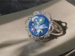 ハンドメイド リング ユニコーン 夜空 月のサムネイル